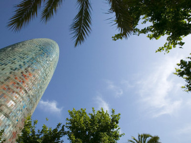 Agbar Tower by Architect Jean Nouvel, Barcelona, Catalonia, Spain, Europe