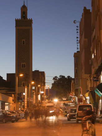 Er Rachidia, Town Mosque and Rue El-Mesjia, Ziz River Valley, Morocco